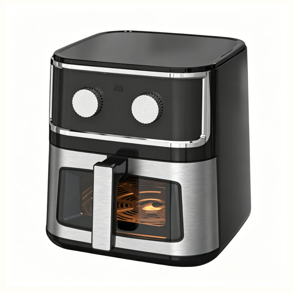 8L Stainless Steel Visible Air Fryer, New Multifunctional High Capacity Smart Fryer & Oven for Home Use