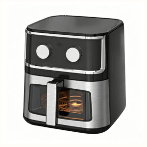 8L Stainless Steel Visible Air Fryer, New Multifunctional High Capacity Smart Fryer & Oven for Home Use