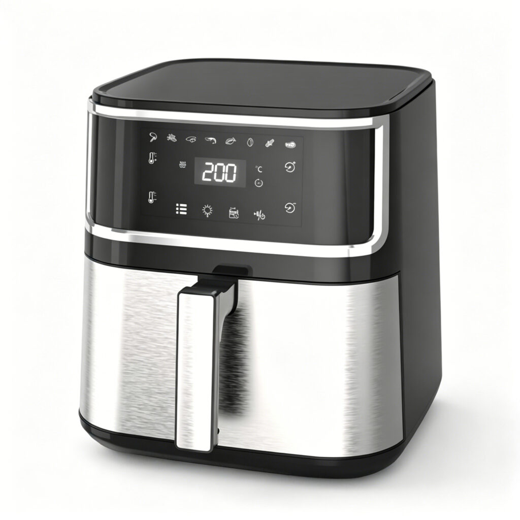 8L Large Capacity Electric Air Fryer, 1500W Adjustable Temperature Touch Control with One-Touch Cooking Function for Home Use