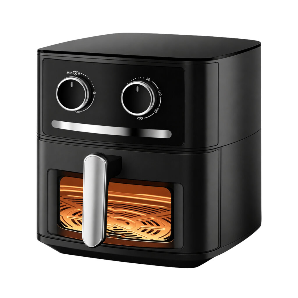 10L Visible Air Fryer Oven, Smart Dual Knob, Fully Automatic Oil-Free Multicooker for Home Use