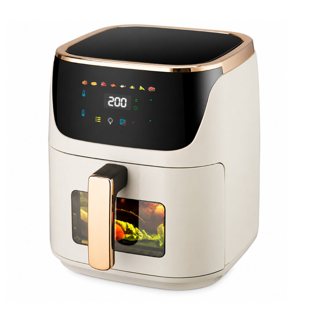 High Quality 1500W Large Capacity Square Air Fryer with Visible Window, Touch Control Multifunctional Smart Household French Fries Maker