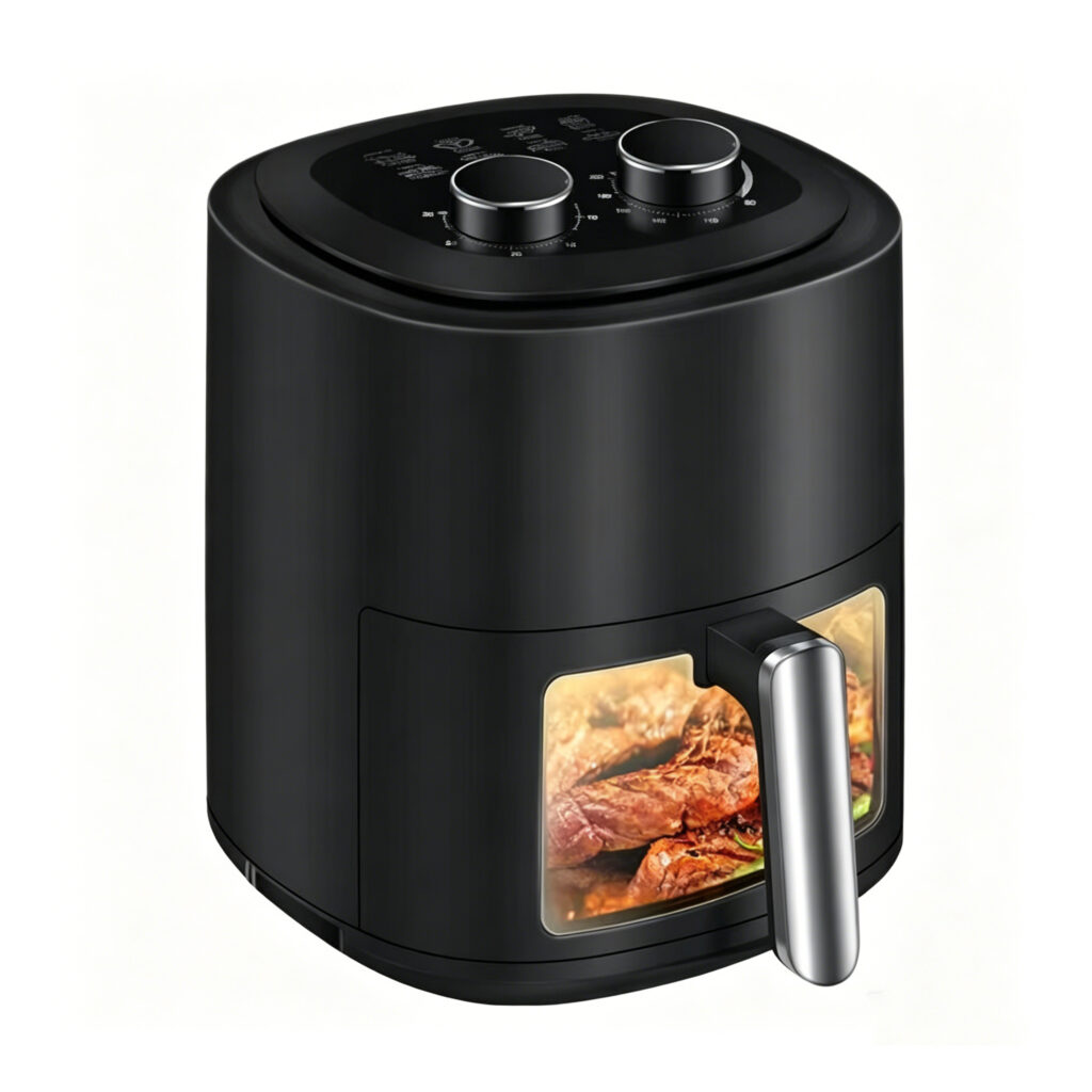 4L High Quality Smart Air Fryer, Visible Design, Dual Knob Control, Oil-Free Multifunctional Cooker for Home Use