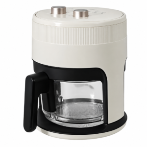 4L Glass Air Fryer with Transparent Bowl Manual Knob Temperature and Timer Control Compact Oil-Free Fryer for Home Kitchen